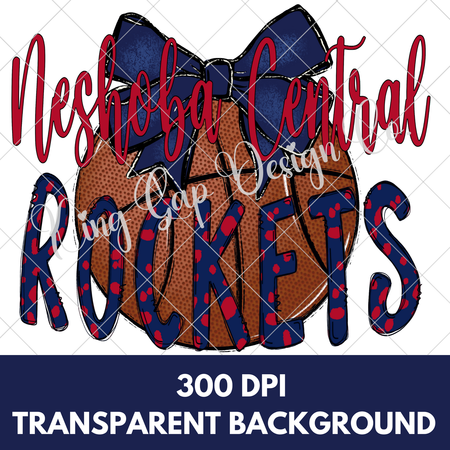 Neshoba Rockets Basketball PNG File For Making T-Shirts, Tumblers, Stickers, DTF Transfers, And More | Shirt Design For Blue Devils Fan | High Resolution (Copy)