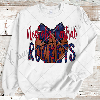 Neshoba Rockets Basketball PNG File For Making T-Shirts, Tumblers, Stickers, DTF Transfers, And More | Shirt Design For Blue Devils Fan | High Resolution (Copy)