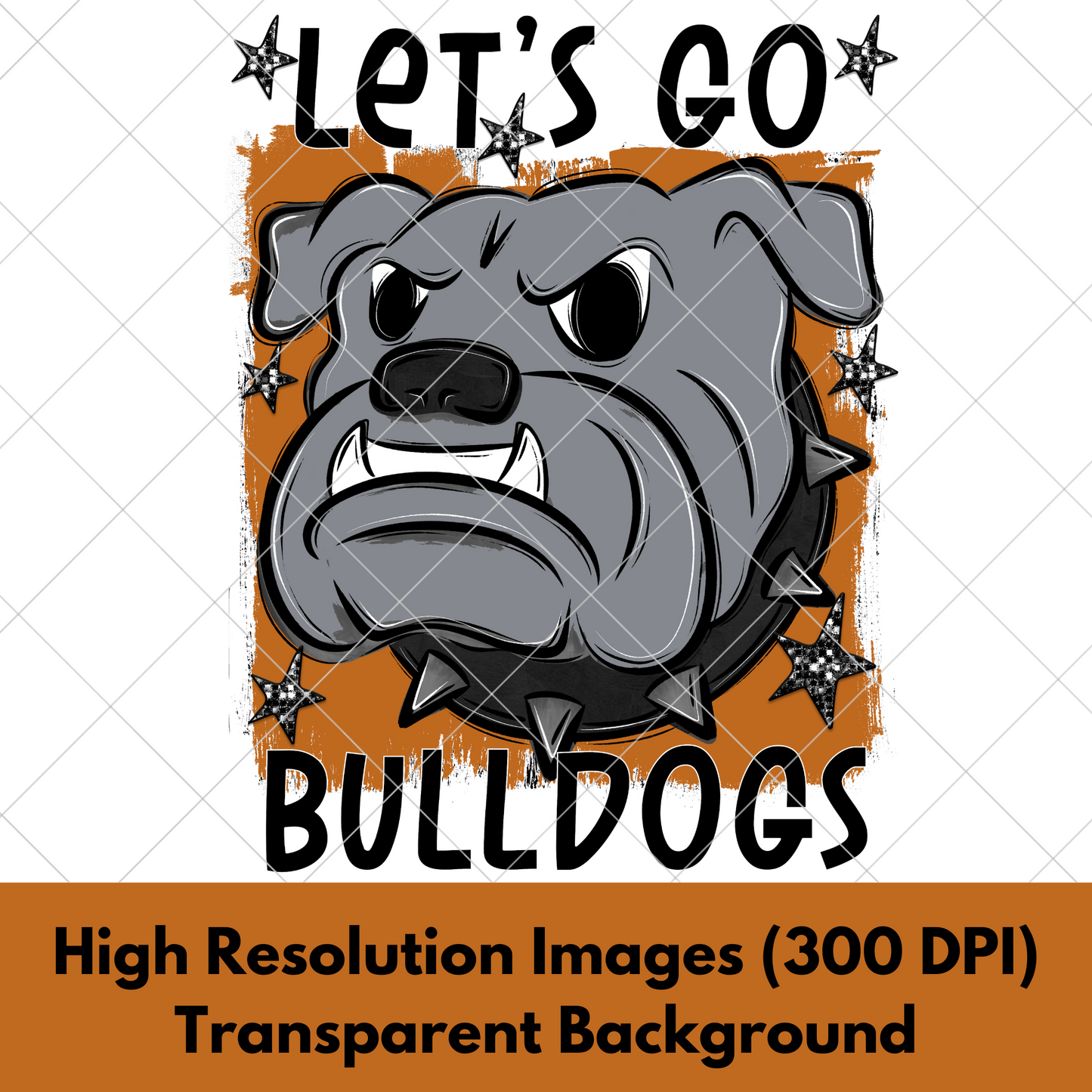 Bulldogs Sublimation PNG For Making T-Shirts, Sweatshirts, Tumblers, Mugs And More | Also Suitable For DTF | High Resolution Image | Bulldog Pride | Bulldog Spirit | Orange School Colors