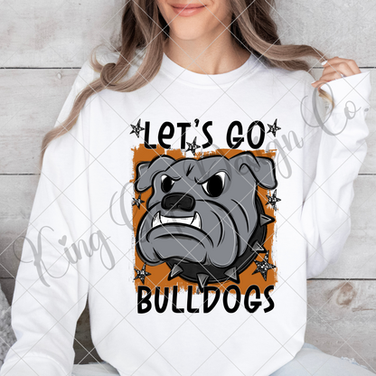 Bulldogs Sublimation PNG For Making T-Shirts, Sweatshirts, Tumblers, Mugs And More | Also Suitable For DTF | High Resolution Image | Bulldog Pride | Bulldog Spirit | Orange School Colors