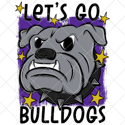 Bulldogs Sublimation PNG For Making T-Shirts, Sweatshirts, Tumblers, Mugs And More | Purple And Gold School Colors| Also Suitable For DTF | High Resolution Image | Bulldog Pride | Bulldog Spirit