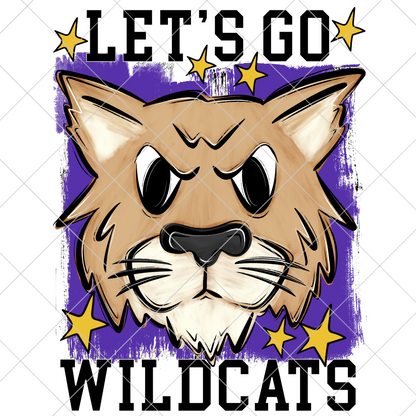 Wildcats Sublimation PNG For Making T-Shirts, Sweatshirts, Tumblers, Mugs And More | Purple And Gold School Colors| Also Suitable For DTF | High Resolution Image | Wildcat Pride | Wildcat Spirit