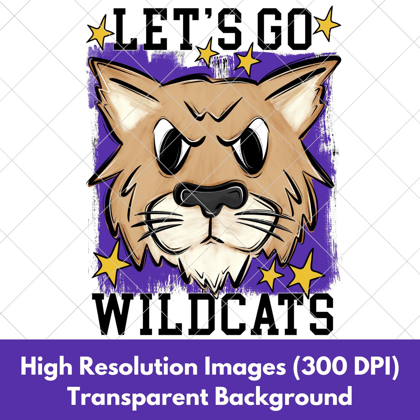 Wildcats Sublimation PNG For Making T-Shirts, Sweatshirts, Tumblers, Mugs And More | Purple And Gold School Colors| Also Suitable For DTF | High Resolution Image | Wildcat Pride | Wildcat Spirit