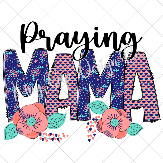 Praying Mama | Hand Drawn PNG For Sublimation, DTF, Stickers, Dishtowels, Wall Art | Perfect For Making T-Shirts, Mugs, Tumblers And More | High Resolution Image, 300 DPI With Transparent Background