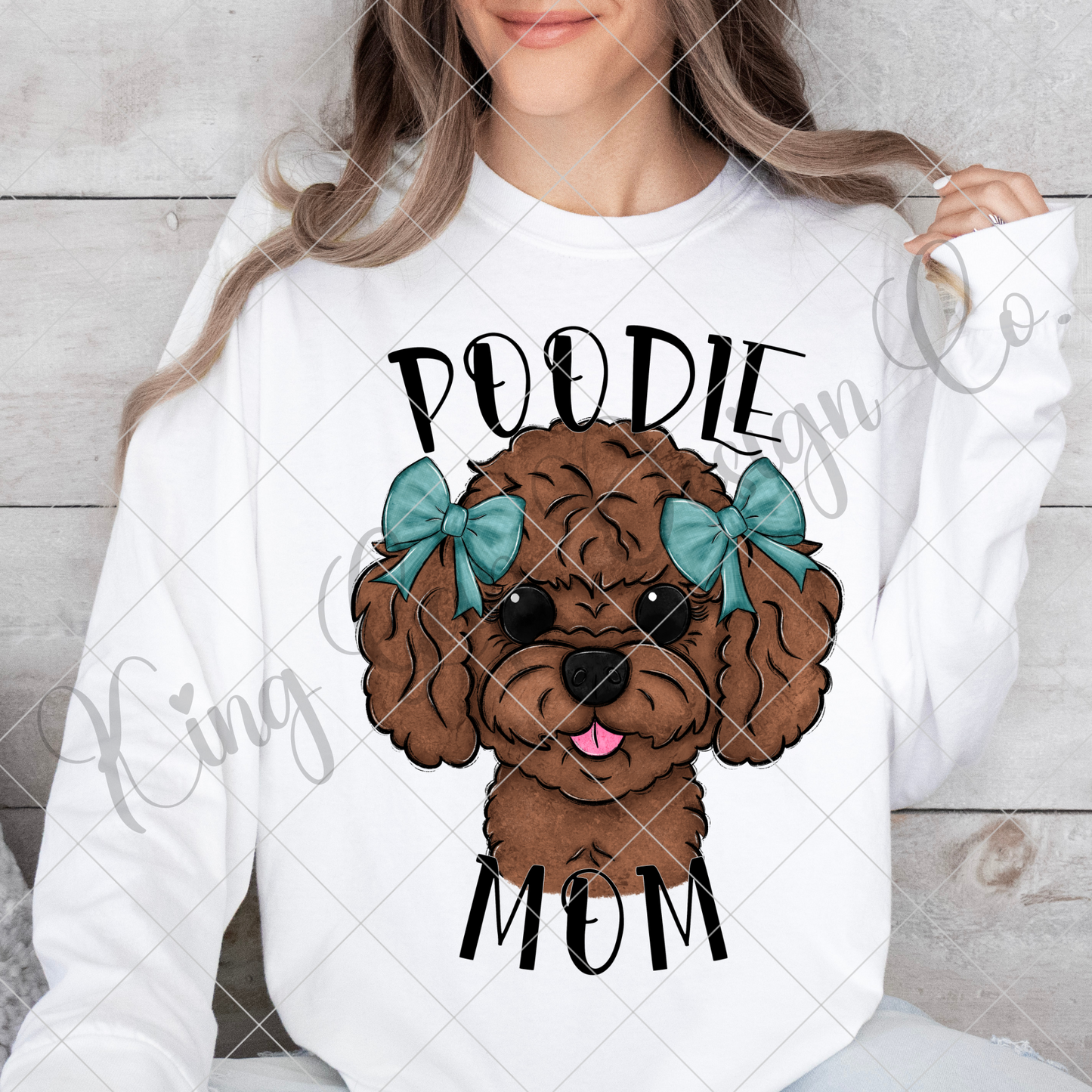 Poodle Mom PNG For Making Shirts, Tumblers, Mugs, Stickers, Scrapbooks And More | Perfect For Sublimation Or DTF | High Resolution Image, 300 DPI, Transparent Background