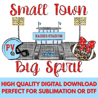 Pleasant Valley Raiders Football Sublimation | PNG With Raider Stadium For T-Shirts For Pleasant Valley Fans | 300 DPI, Transparent Background