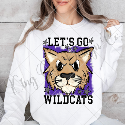 Wildcats Sublimation PNG For Making T-Shirts, Sweatshirts, Tumblers, Mugs And More | Purple School Colors| Also Suitable For DTF | High Resolution Image | Wildcat Pride | Wildcat Spirit