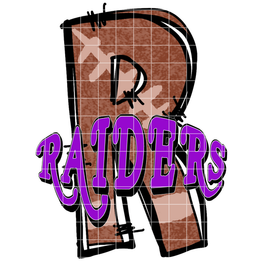 Purple Raiders Football PNG For Sublimation, DTF, Stickers, Scrapbooks, T-Shirts, Mugs, Caps, Tumblers, Dishtowels |300 DPI, Transparent Background