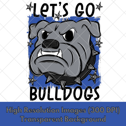 Bulldogs Sublimation PNG For Making T-Shirts, Sweatshirts, Tumblers, Mugs And More | Royal Blue School Colors| Also Suitable For DTF | High Resolution Image | Wildcat Pride | Bulldog Spirit