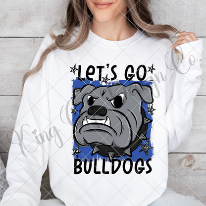 Bulldogs Sublimation PNG For Making T-Shirts, Sweatshirts, Tumblers, Mugs And More | Royal Blue School Colors| Also Suitable For DTF | High Resolution Image | Wildcat Pride | Bulldog Spirit