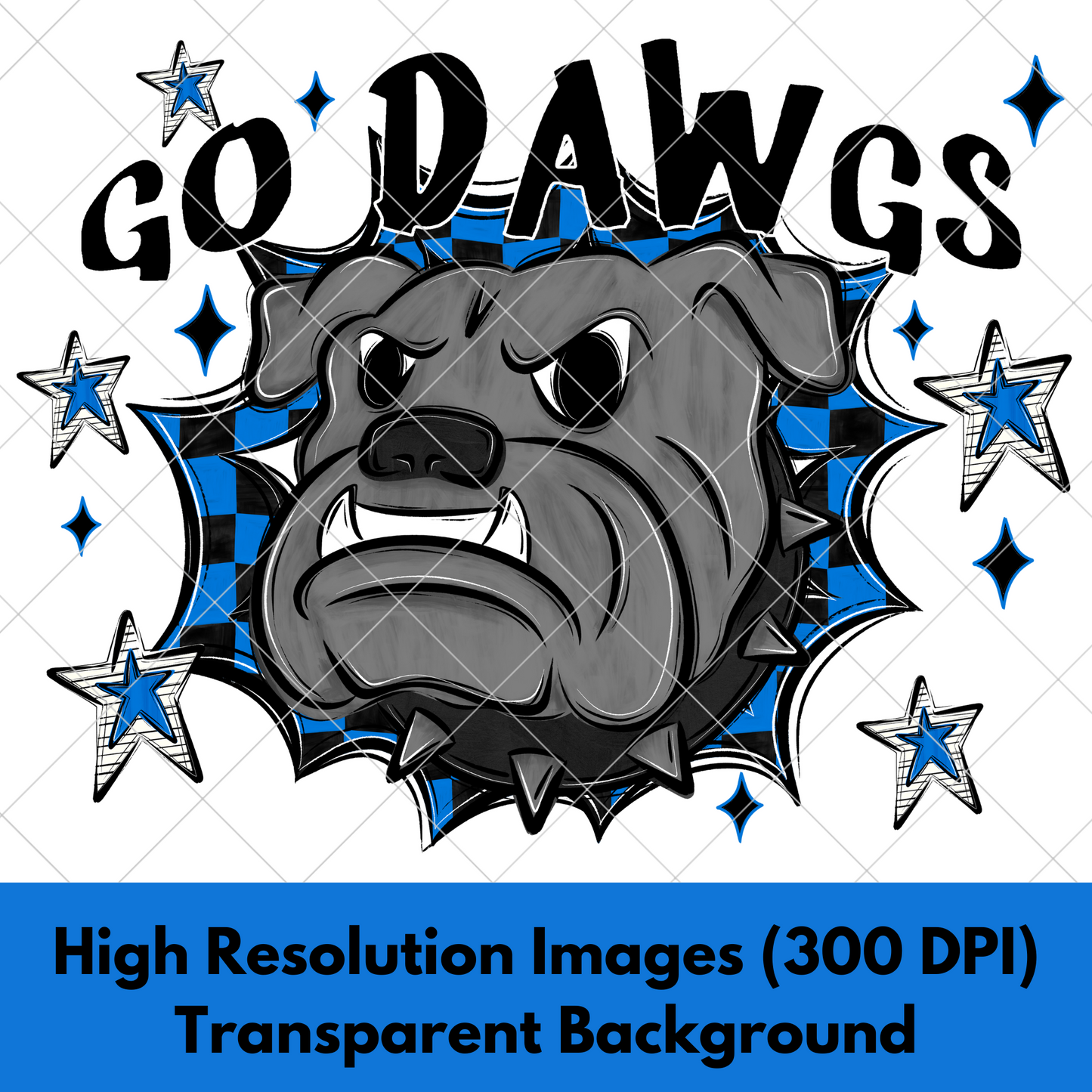 Bulldogs Sublimation PNG For Making T-Shirts, Sweatshirts, Tumblers, Mugs | Bulldog Burst Through | Royal Blue School Colors| Also Suitable For DTF | High Resolution Image | Wildcat Pride | Bulldog Spirit