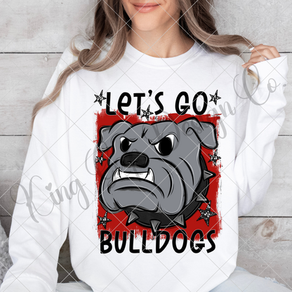 Bulldogs Sublimation PNG For Making T-Shirts, Sweatshirts, Tumblers, Mugs And More | Red School Colors| Also Suitable For DTF | High Resolution Image | Bulldog Pride | Bulldog Spirit