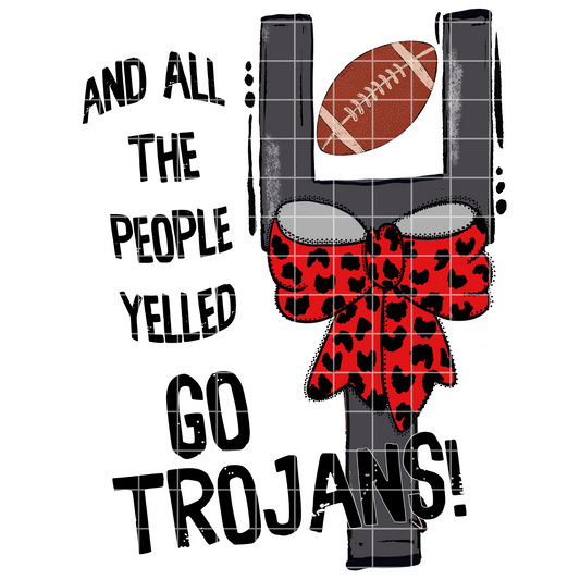 Red And Black Trojans Football Shirt PNG | Trojans Sublimation | Trojans Football DTF | 300 DPI, High Resolution Image With Transparent Background