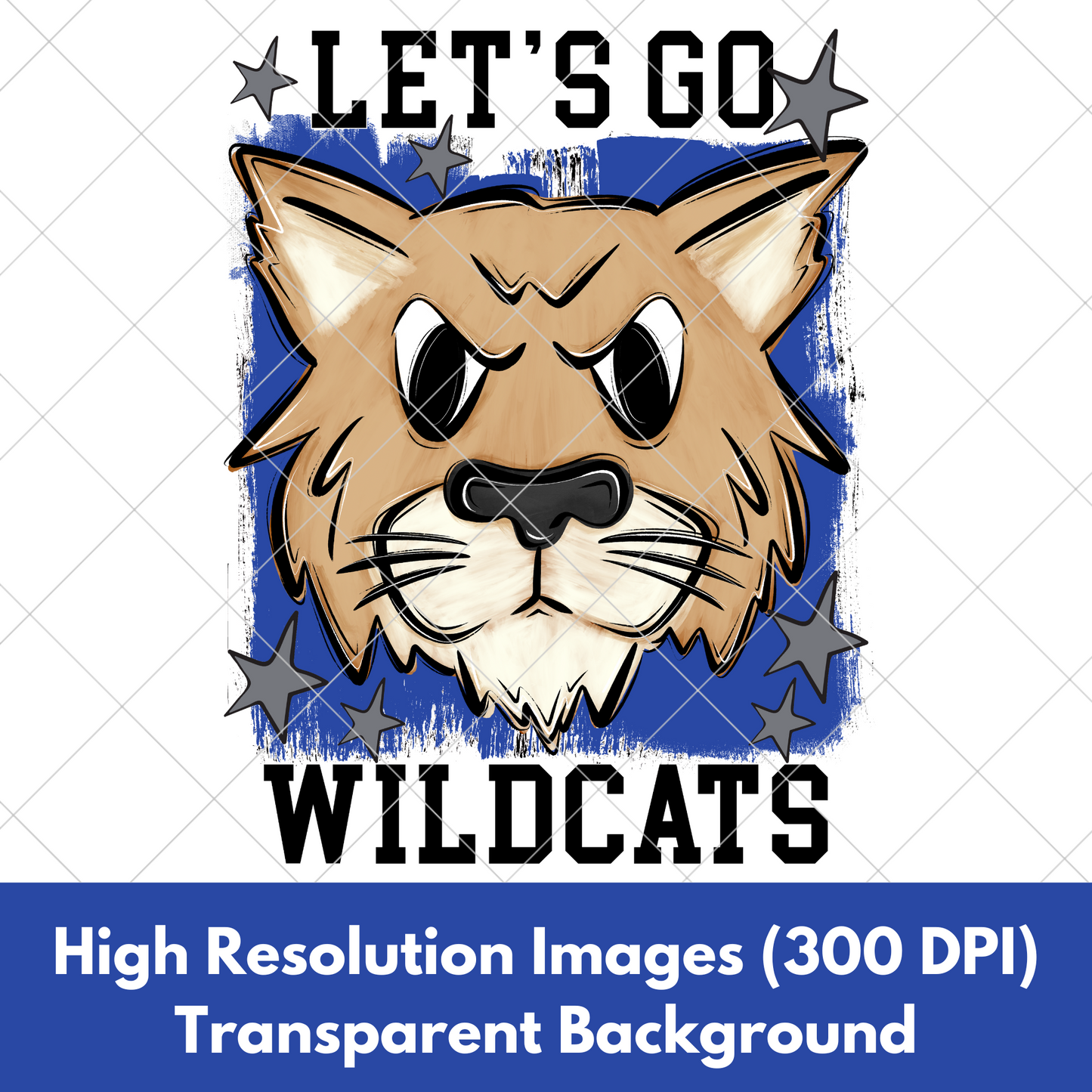 Wildcats Sublimation PNG For Making T-Shirts, Sweatshirts, Tumblers, Mugs And More | Royal Blue School Colors| Also Suitable For DTF | High Resolution Image | Wildcat Pride | Wildcat Spirit