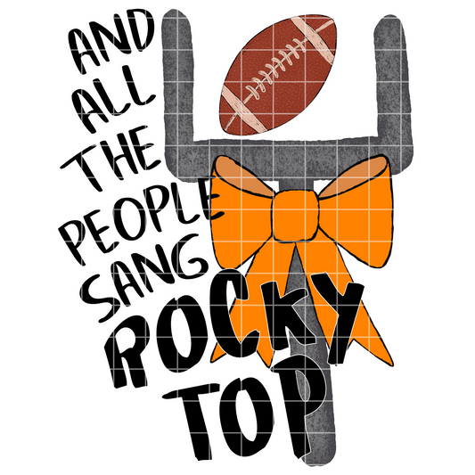 Cute Rocky Top Shirt With Orange Bow For Football Season| Rocky Top Sublimation For SEC Conference Football T-Shirts, Mugs, Tumblers|300 DPI