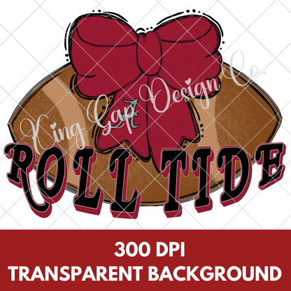 Roll Tide Football Sublimation | Alabama | Hand Drawn PNG For Making T-Shirts, Mugs, Tumblers, Stickers, Scrapbooking, DTF Transfers | High Resolution Image May Be Upsized Without Blurring