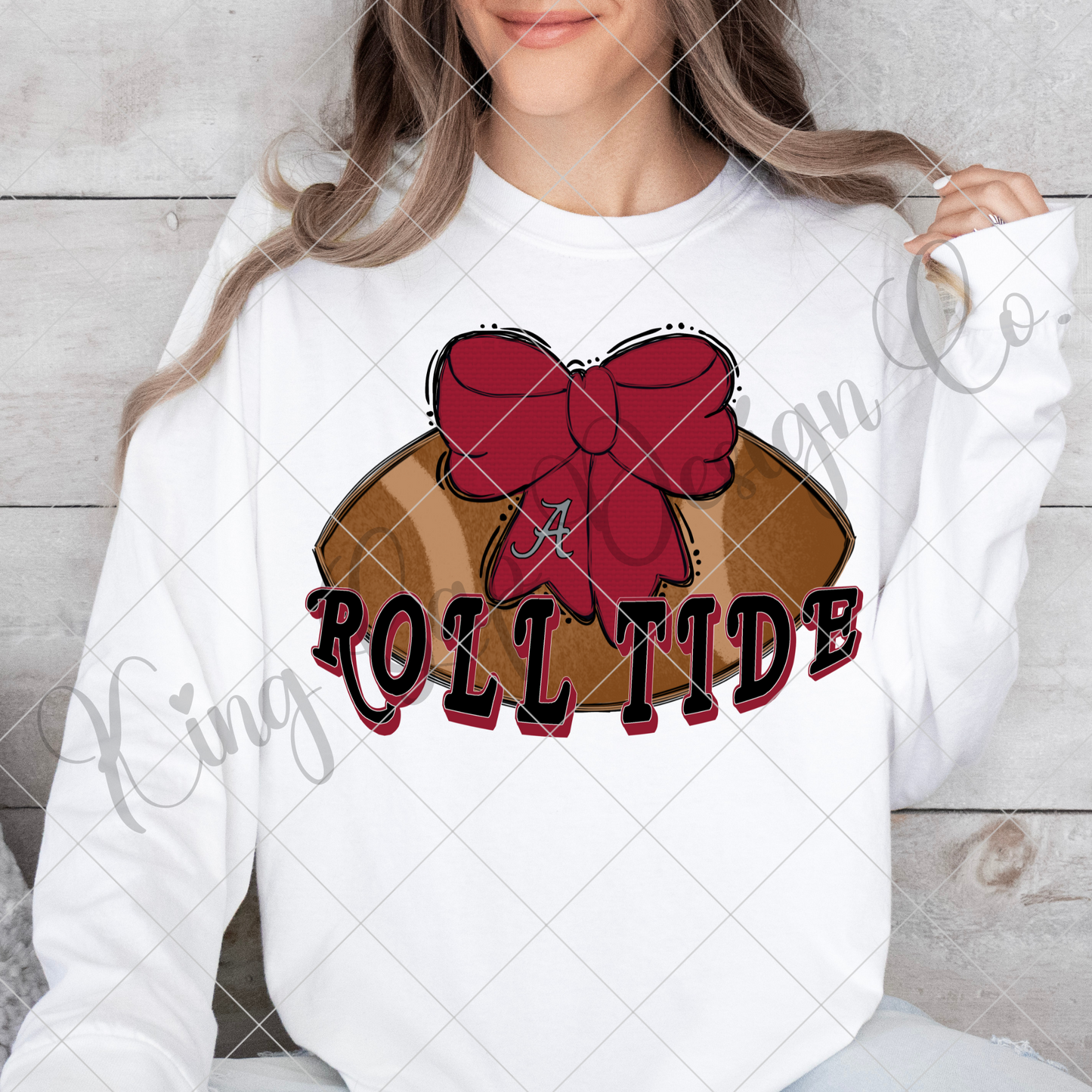 Roll Tide Football Sublimation | Alabama | Hand Drawn PNG For Making T-Shirts, Mugs, Tumblers, Stickers, Scrapbooking, DTF Transfers | High Resolution Image May Be Upsized Without Blurring