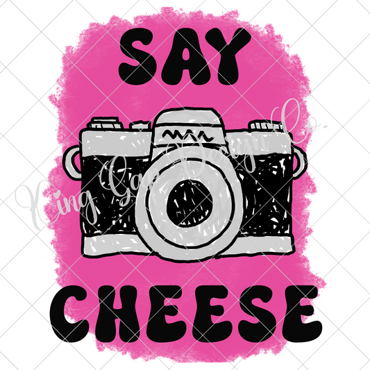 Say Cheese | Photography PNG | Hand Drawn Camera For Making Shirts, Tumblers, Mugs, Dishtowels | Perfect For Sublimation Or DTF Printing | High Resolution, 300 DPI, Transparent Background