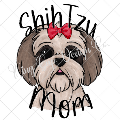 Shih Tzu Mom PNG For Making T-Shirts, Tumblers, Mugs, Stickers, DTF Transfers, Sublimation | Personal Or Commercial Use For Transfers | High Resolution Image, 300 DPI, Transparent Background