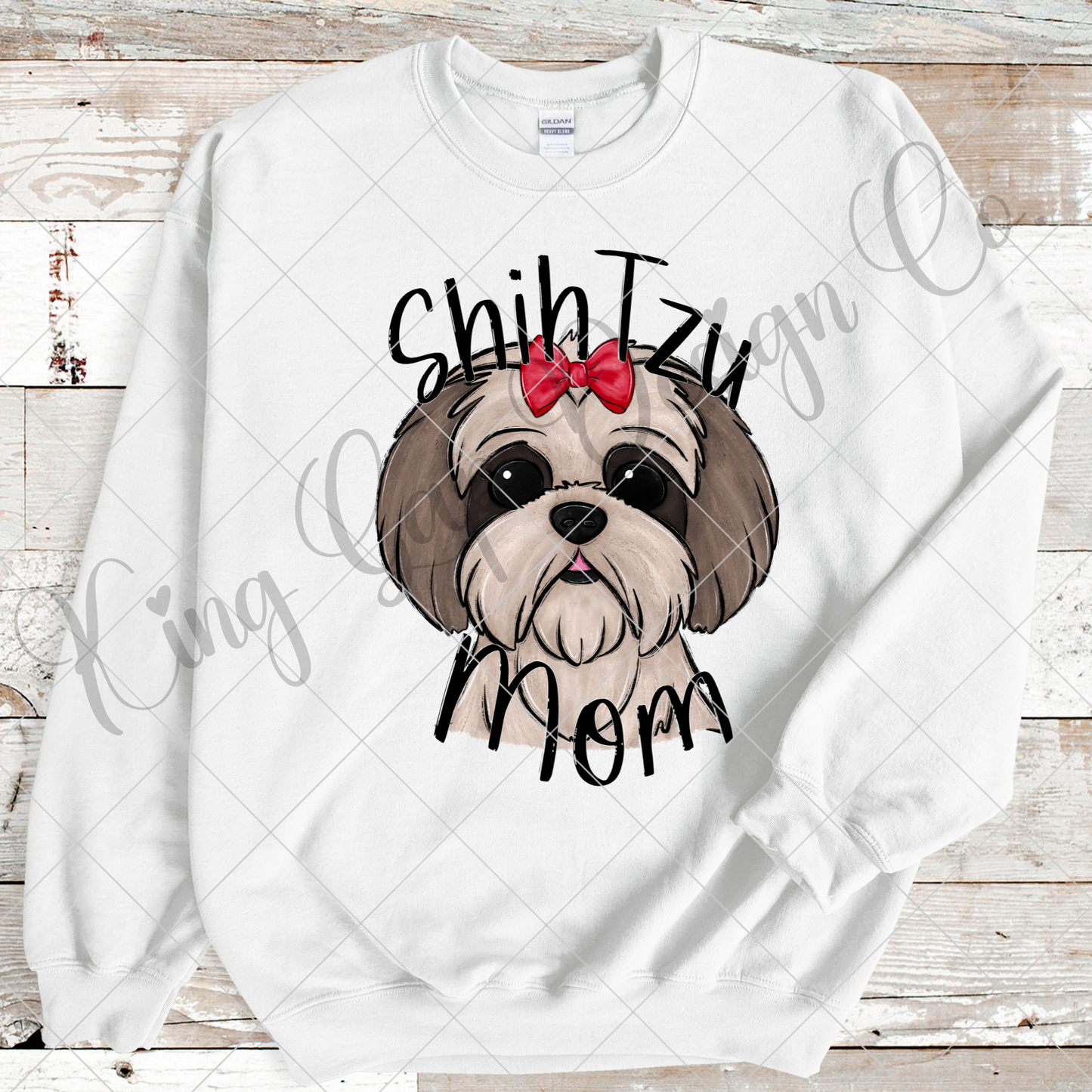 Shih Tzu Mom PNG For Making T-Shirts, Tumblers, Mugs, Stickers, DTF Transfers, Sublimation | Personal Or Commercial Use For Transfers | High Resolution Image, 300 DPI, Transparent Background