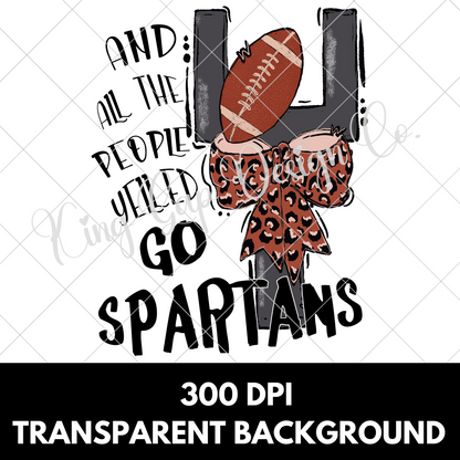 Spartans Football Sublimation | Spartans High School Football Game Day Shirt | Spartans Fan T-Shirt | Go Spartans | Spartans Sticker PNG