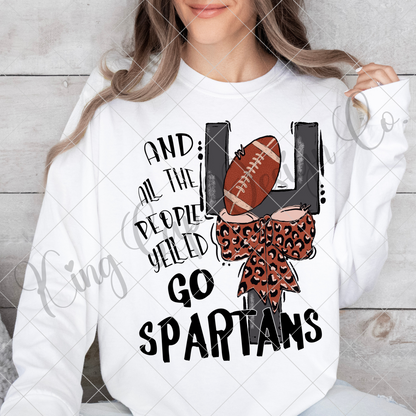 Spartans Football Sublimation | Spartans High School Football Game Day Shirt | Spartans Fan T-Shirt | Go Spartans | Spartans Sticker PNG