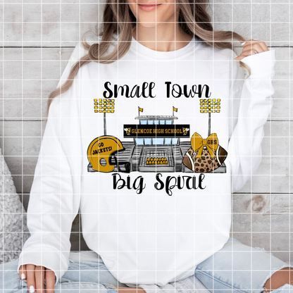 Glencoe Yellow Jackets Football PNG For Sublimation, DTF Or Stickers | Black And Gold School Colors | Make T-Shirts, Tumblers, Cups, Stickers| 300 DPI, Transparent Background