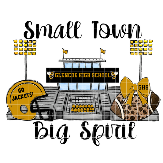 Glencoe Yellow Jackets Football PNG For Sublimation, DTF Or Stickers | Black And Gold School Colors | Make T-Shirts, Tumblers, Cups, Stickers| 300 DPI, Transparent Background