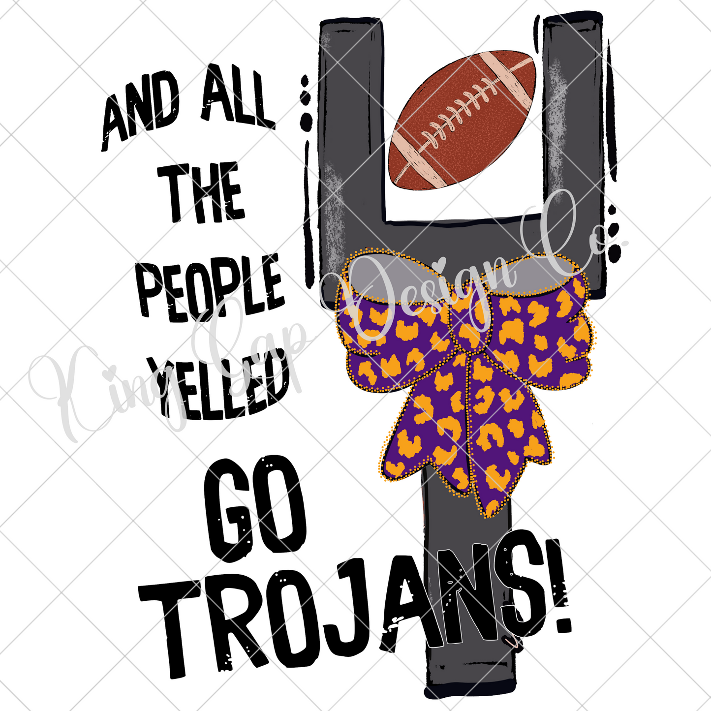 Trojans Football T-Shirt Sublimation PNG For School With Purple And Gold School Colors |300 DPI Image May Be Enlarged Without Losing Quality