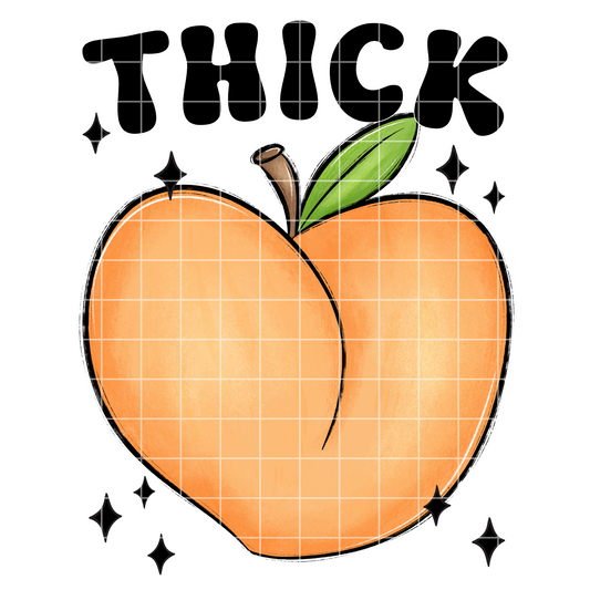 Peach T-Shirt For Women | Thick | Cute Big Butt Shirt | Thick Thighs | High Resolution Image With Transparent Background For Shirts, Stickers, DTF, Sublimation, And More