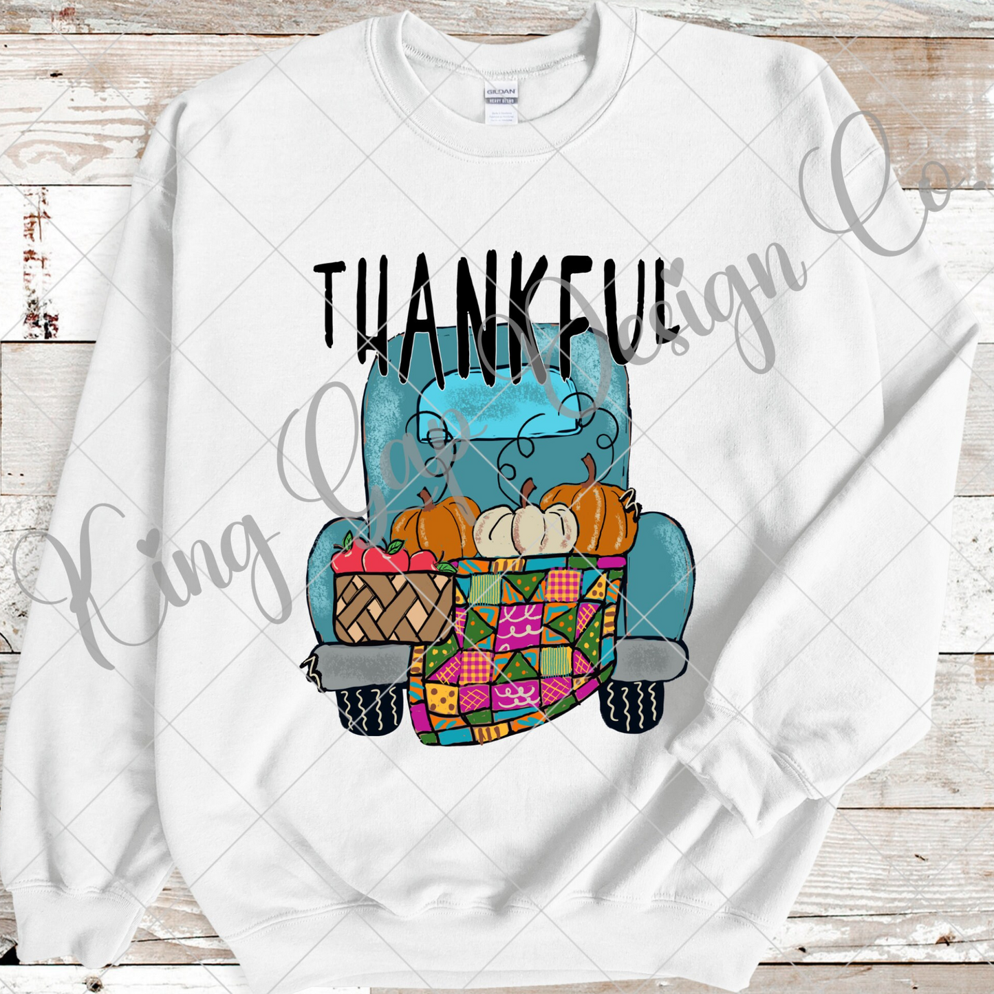 Cute Fall Sublimation | Hand-Drawn Fall Truck | Thankful PNG | Thankful Sticker Design | Thankful Tumbler Design | Thankful Image For DTF