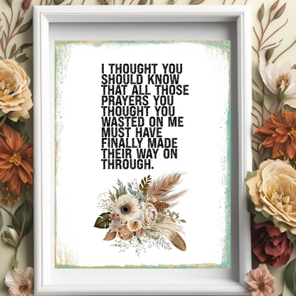 Thought You Should Know | Morgan Wallen | Mother's Day Printable Wall Art | Digital Download