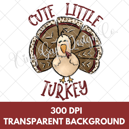 Cute Thanksgiving Shirt PNG For Little Girl | Cute Little Turkey Sublimation PNG | High Resolution Image | Hand Drawn Turkey Shirt Design