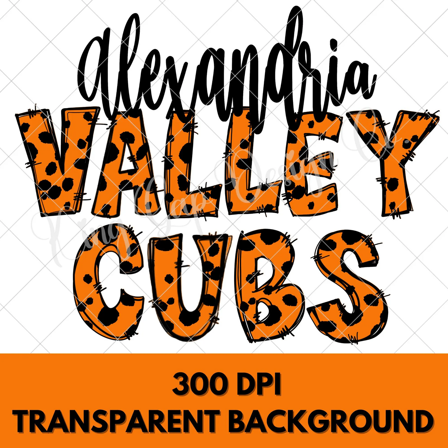 Alexandria Valley Cubs Sublimation PNG For Making T-Shirts, Mugs, Tumblers, Stickers, Scrapbooks | 300 DPI, Transparent Background Image