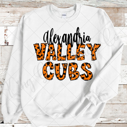 Alexandria Valley Cubs Sublimation PNG For Making T-Shirts, Mugs, Tumblers, Stickers, Scrapbooks | 300 DPI, Transparent Background Image