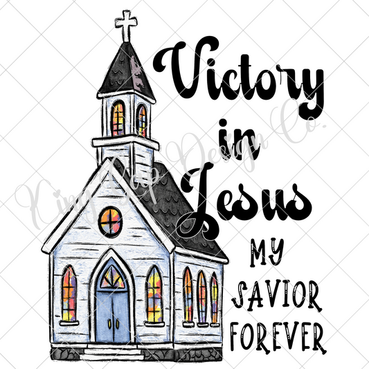 Jesus Sublimation Design Jesus T-Shirt Design Jesus Tumbler Victory In Jesus Hymn Lyrics Shirt PNG Christian Wall Art Church Dish Towel PNG