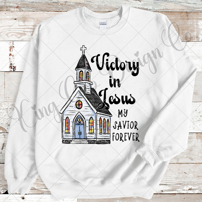 Jesus Sublimation Design Jesus T-Shirt Design Jesus Tumbler Victory In Jesus Hymn Lyrics Shirt PNG Christian Wall Art Church Dish Towel PNG