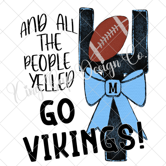 Mary G. Montgomery High School Football Sublimation PNG | Montgomery High School Vikings Hand Drawn, 300 DPI Image | Vikings Football PNG