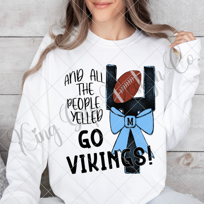 Mary G. Montgomery High School Football Sublimation PNG | Montgomery High School Vikings Hand Drawn, 300 DPI Image | Vikings Football PNG