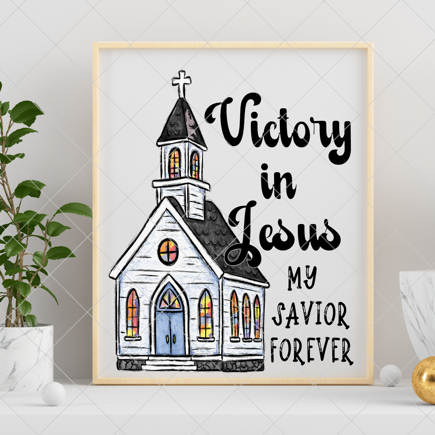 Jesus Sublimation Design Jesus T-Shirt Design Jesus Tumbler Victory In Jesus Hymn Lyrics Shirt PNG Christian Wall Art Church Dish Towel PNG