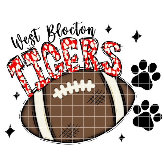 West Blocton Tigers Football T-Shirt PNG | Tigers Football Sublimation | Go Tigers | Red And White Bow | 300 DPI