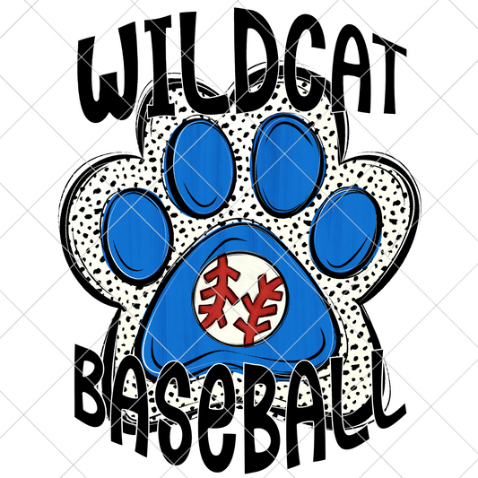 Wildcats Baseball Sublimation PNG For Making T-Shirts, Sweatshirts, Tumblers, Mugs And More | Also Suitable For DTF | High Resolution Image | Wildcat Pride | Wildcat Spirit