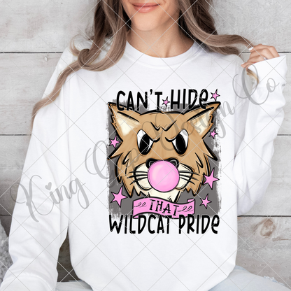 Wildcats Football Sublimation PNG For Making T-Shirts, Sweatshirts, Tumblers, Mugs And More | Also Suitable For DTF | High Resolution Image | Bubble Gum Wildcat | Wildcat Pride