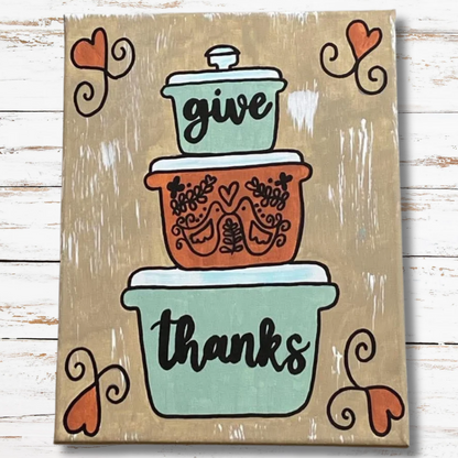 Vintage Dishes Paint Tracer Template For Thanksgiving | Acrylic Painting For Beginners | Template Video And Instructions Included | Fall Craft Project