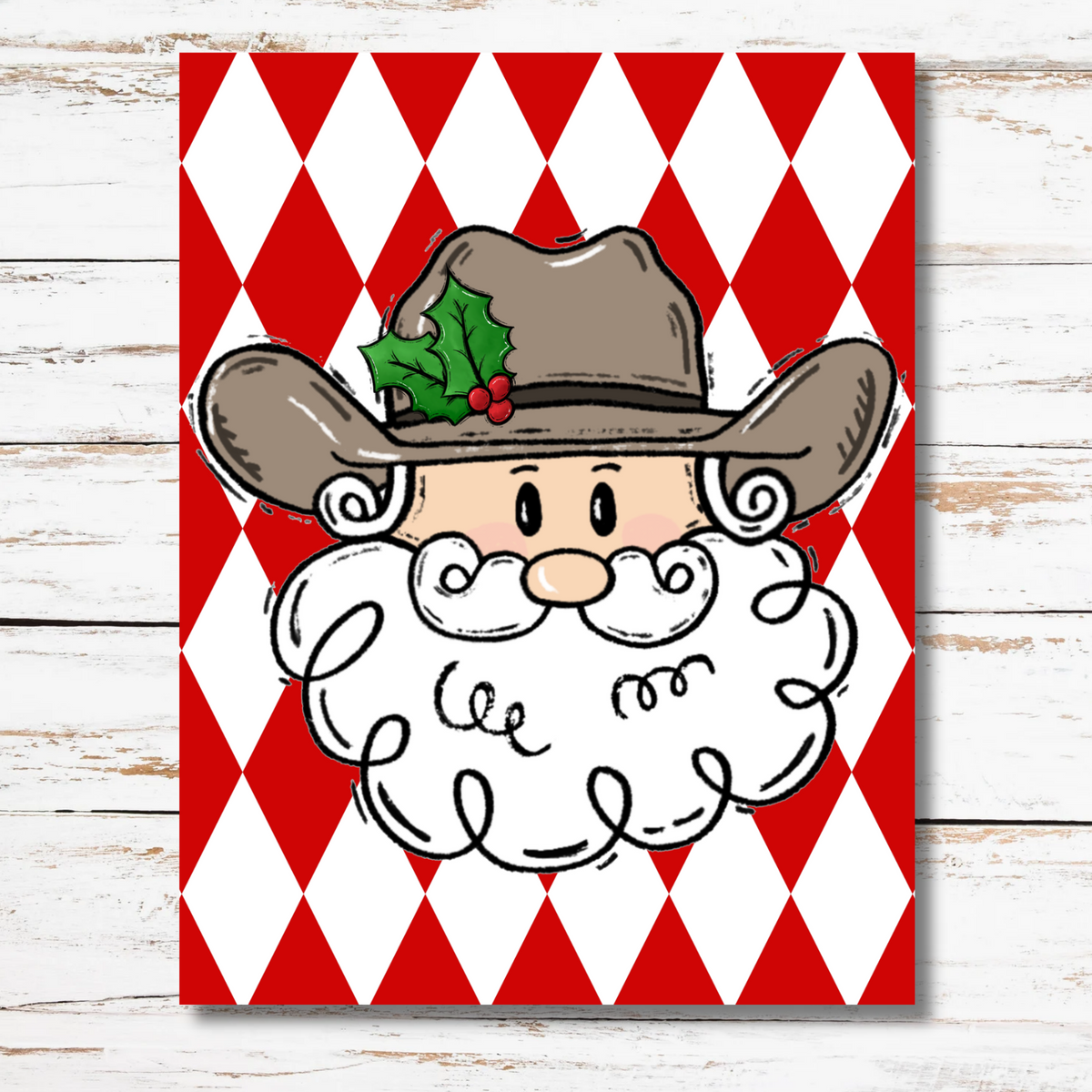 Cowboy Santa Christmas Painting Tutorial | Acrylic Painting For Beginners | Paint Tracer Template For Christmas