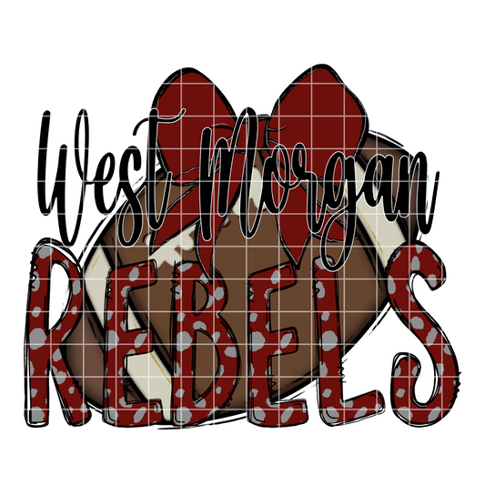 West Morgan High School Football Sublimation PNG | West Morgan Rebels Football | Suitable For T-Shirts, Tumblers, Stickers, DTF Transfers | 300 DPI