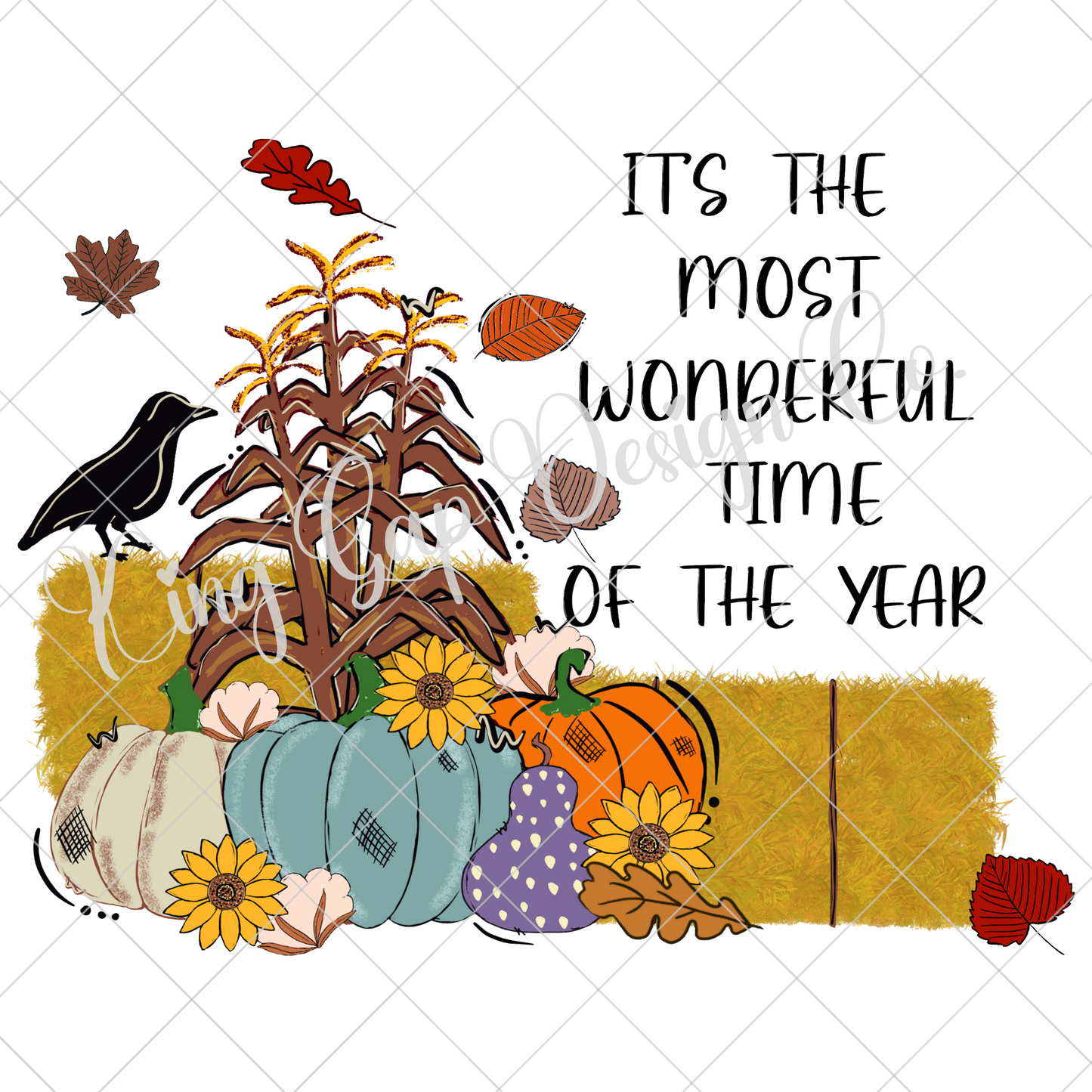 Cute Hand-Drawn Fall Sublimation Design For T-Shirts, Tumblers, Dish Towels, Mugs And More | Autumn Scene For DTF, Sticker Making PNG