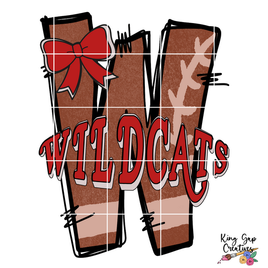 Wildcats Doodle Letter Sublimation PNG For Making T-Shirts, Sweatshirts, Tumblers, Mugs And More | Red School Colors| Also Suitable For DTF | High Resolution Image | Wildcat Pride | Wildcat Game Day