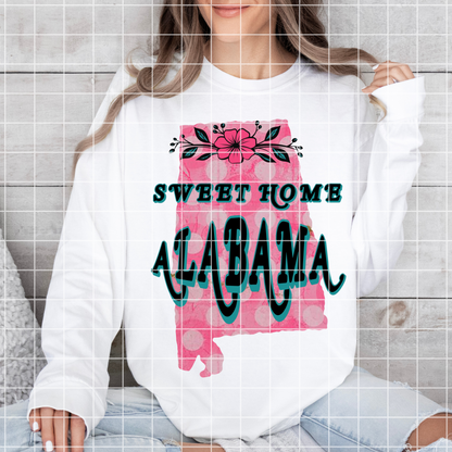 Floral Sweet Home Alabama T-Shirt PNG Image For Sublimation | Sublimation Tumbler Image | Sublimation Design | Country Music Song| Digital Download