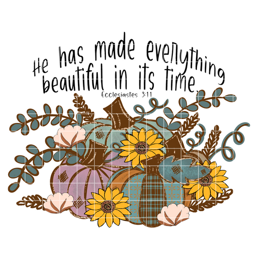 Fall Shirt With Scripture Verse Sublimation PNG | Ecclesiastes 3:11 | 300 DPI, Transparent Background
